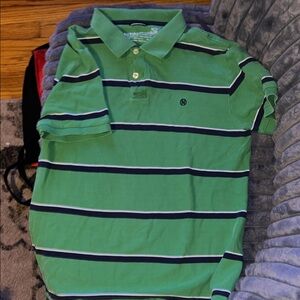 Green Striped Nautica Polo Shirt XL